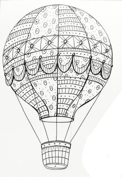 hình ảnh khinh khí cầu tô màu