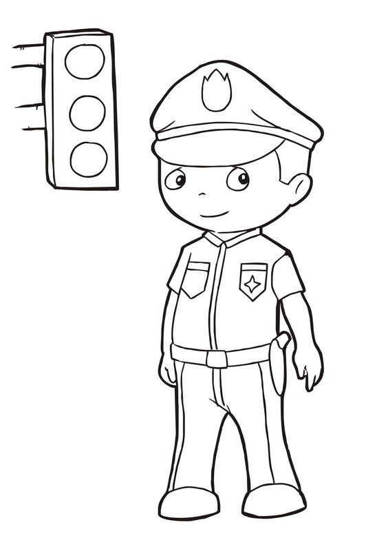tô màu chú cảnh sát giao thông