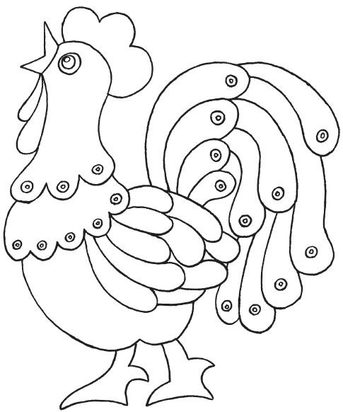 hình vẽ con gà cho bé tô màu