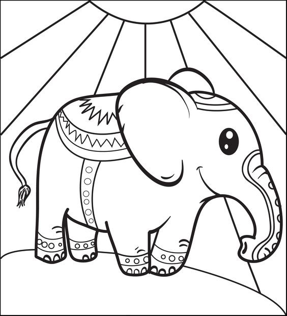 hình hình ảnh con cái voi ko tô màu