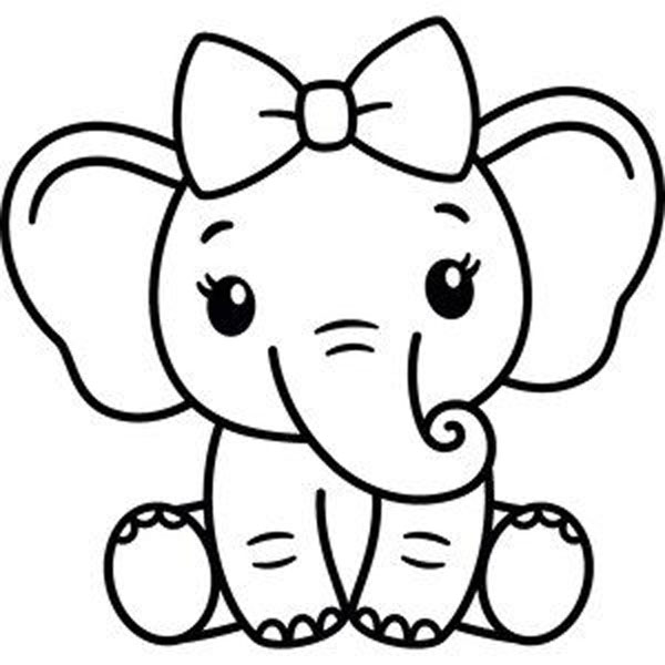 Tải miễn phí 101 tranh tô màu Con voi cho bé