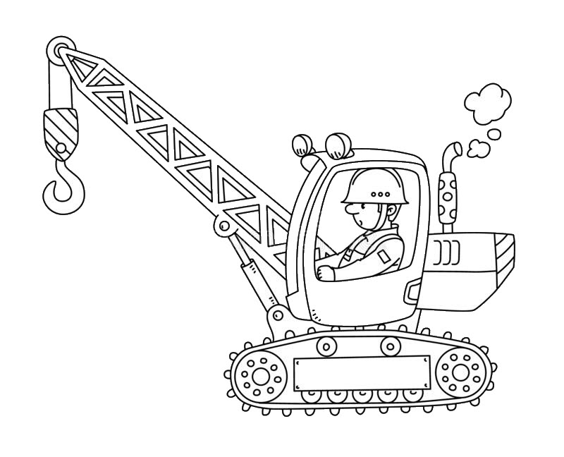 Vẽ Xe Cần Cẩu Máy Xúc  How to draw Crane Truck Coloring Pages for Kids