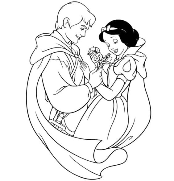 hình tô màu công chúa bạch tuyết và hoàng tử