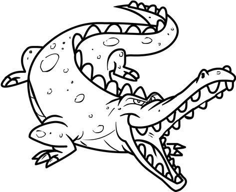 in tranh tô màu con cá sấu
