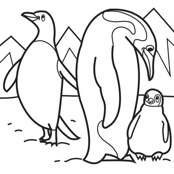 tập tô màu chim cánh cụt