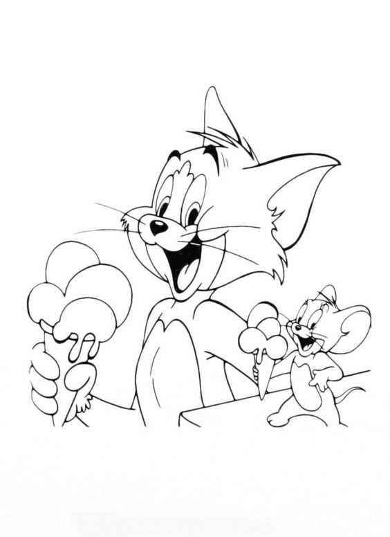 tô màu chuột Jerry và mèo Tom