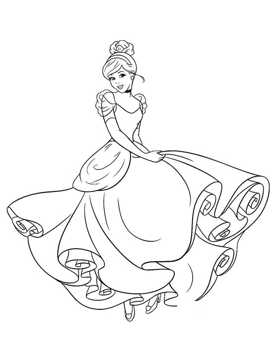 tranh tô màu Cinderella tô màu cho bé cực dễ thương