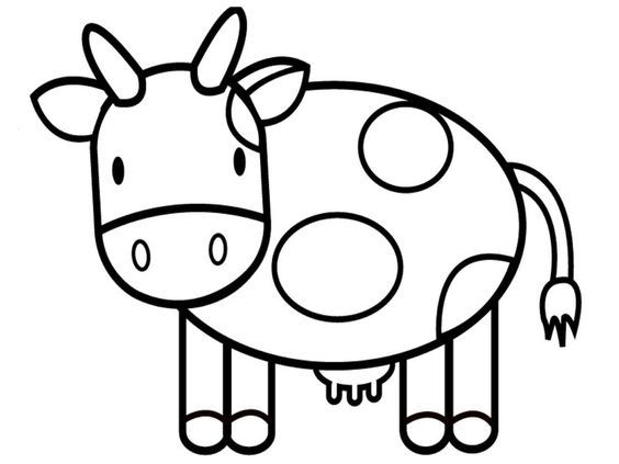 tranh tô màu con bò sữa đơn giản