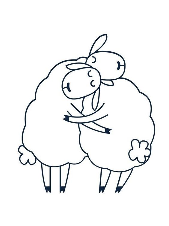 tranh tô màu con cừu cho bé tập tô