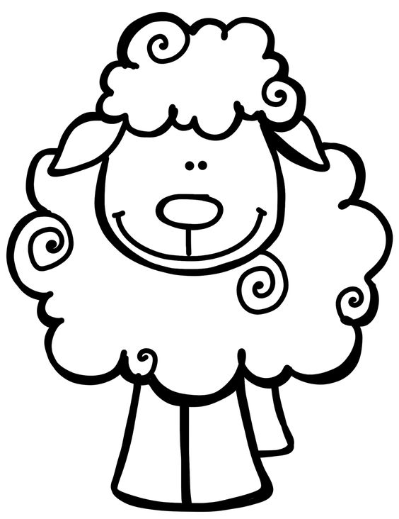 tranh tô màu con cừu đáng yêu