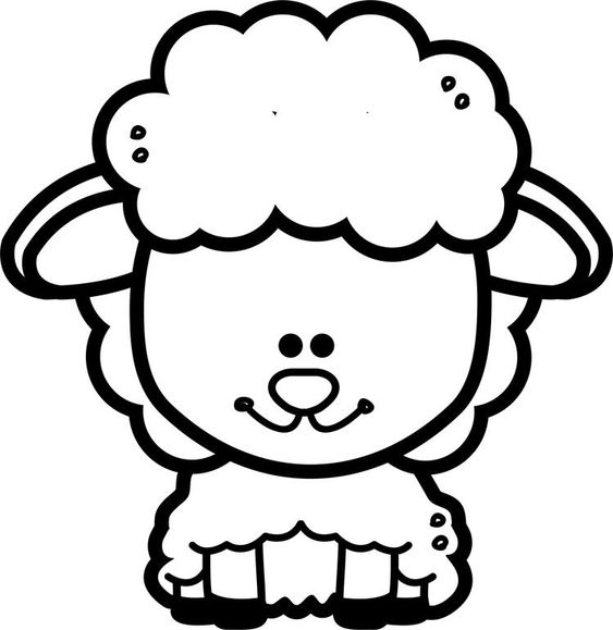tranh tô màu con cừu dễ thương