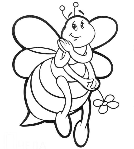 tranh tô màu con ong đơn giản
