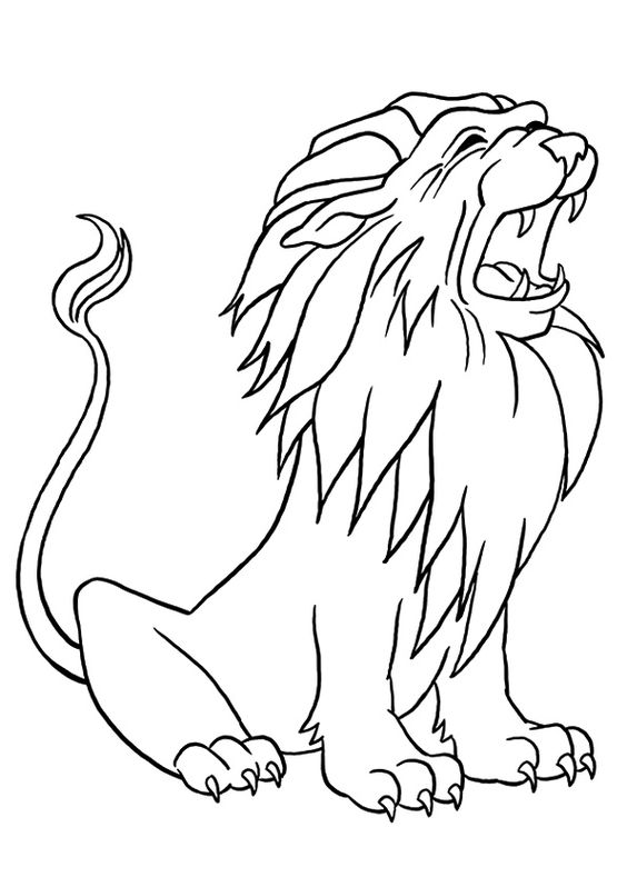 tranh tô màu con sư tử dũng mãnh
