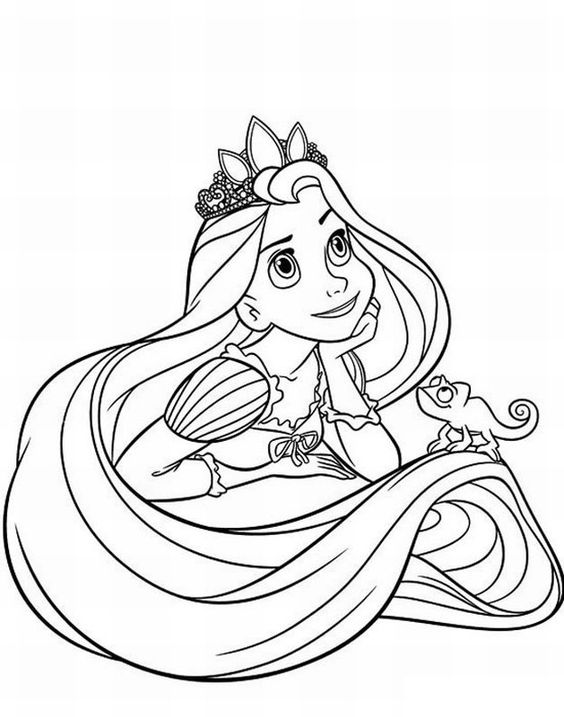 tranh tô màu công chúa tóc mây
