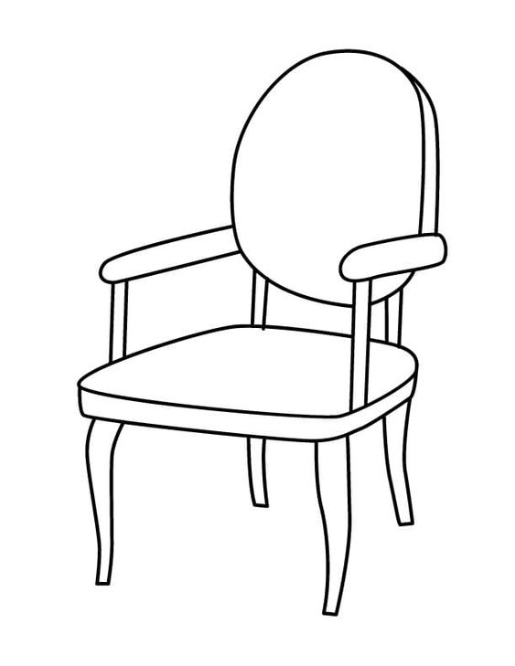 tranh tô màu đồ dùng gia đình cái ghế