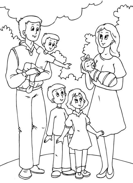 tranh tô màu gia đình mang đến bé