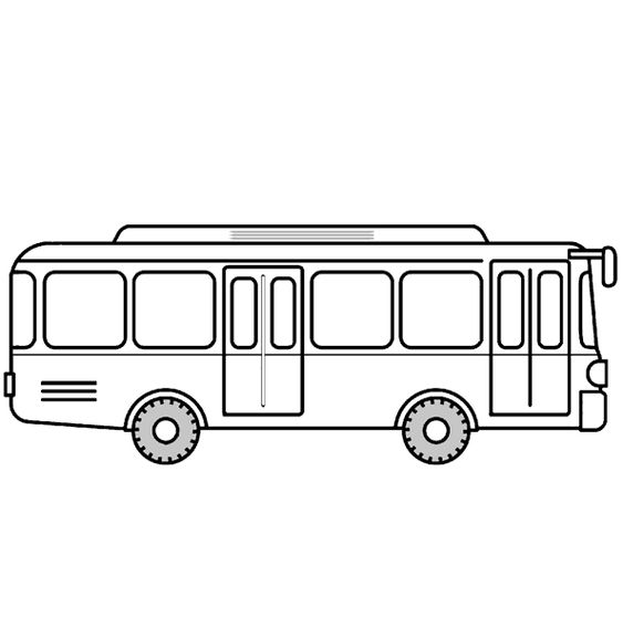 tranh tô màu xe buýt đơn giản