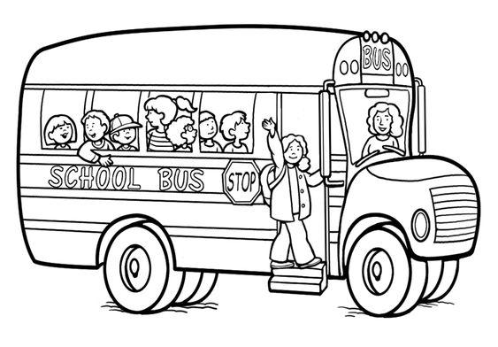 tranh tô color xe cộ buýt ngôi trường nõn non