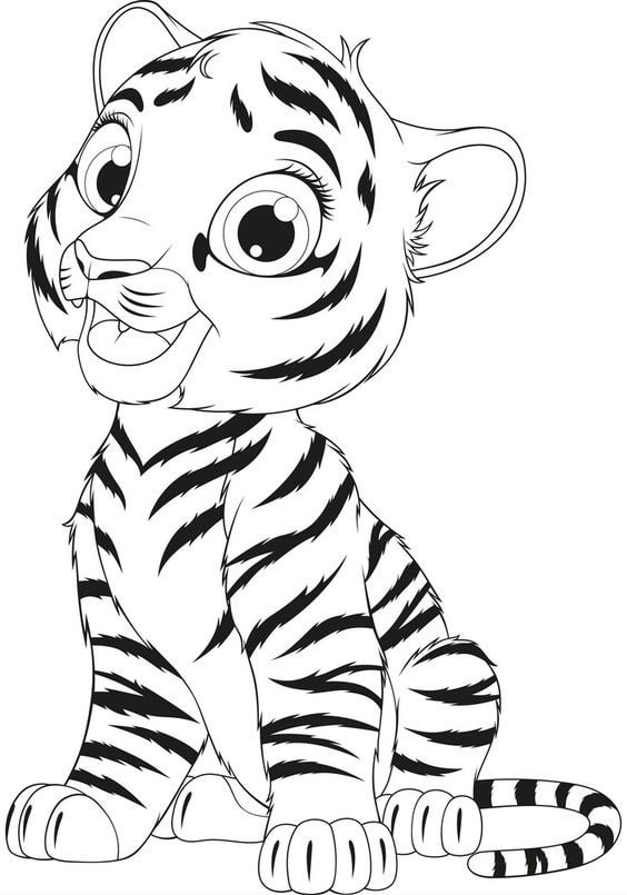 tuyển tập tranh tô màu con hổ ngộ nghĩnh cho bé