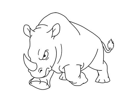 bé tập tô tranh tô màu con tê giác