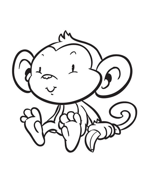 bé tô màu con khỉ