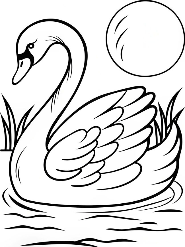 Hình con thiên nga tô màu