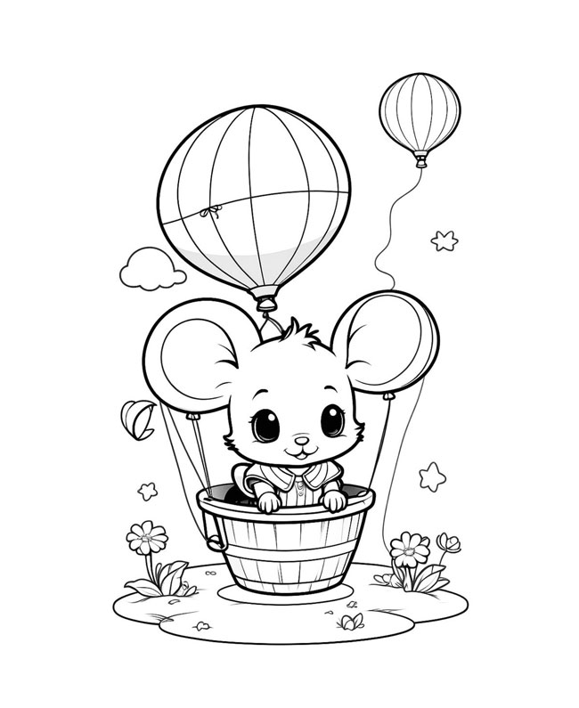 Tranh con chuột tô màu đẹp