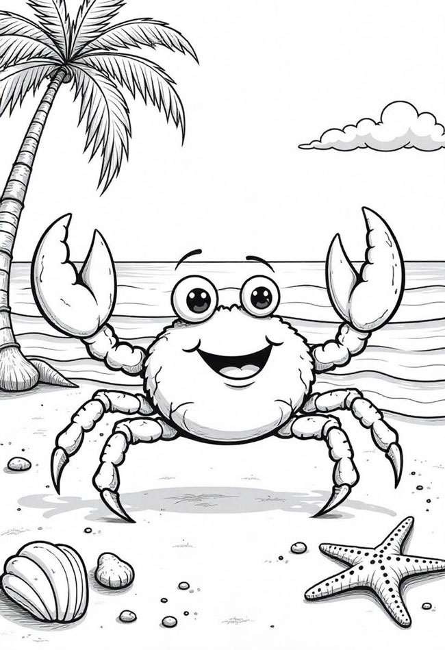 Tranh tô màu con cua cho bé