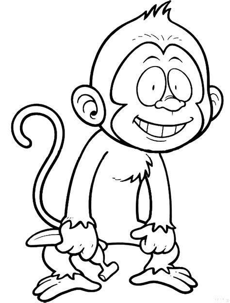 tranh tô màu con khỉ đẹp nhất cho bé