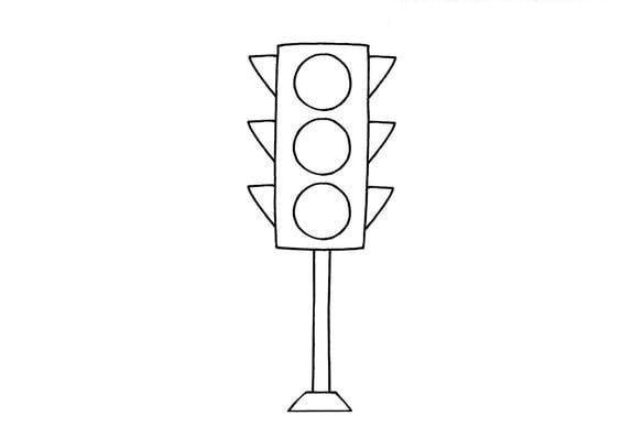 tranh tô màu đèn giao thông đơn giản