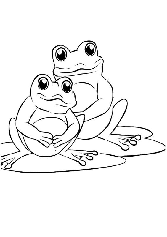 tranh tô màu đôi ếch