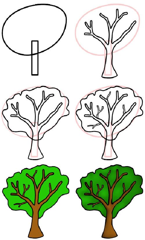cách vẽ cây đơn giản mà đẹp