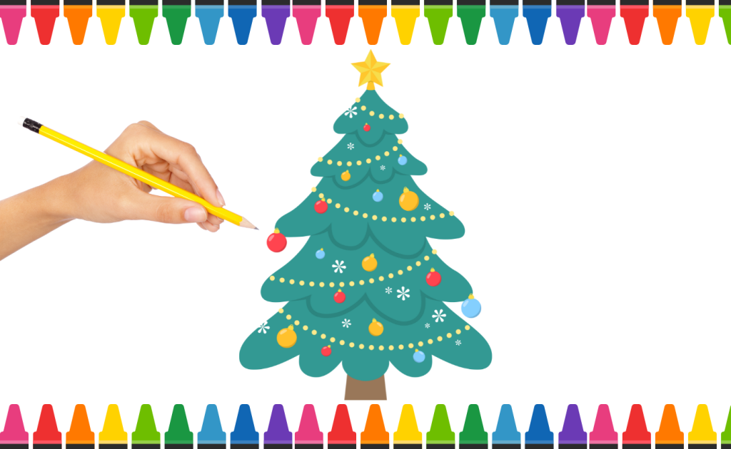 cách vẽ cây thông noel