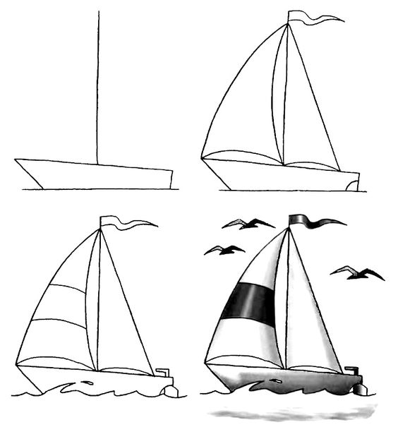 cách vẽ chiếc thuyền