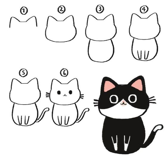 cách vẽ chú mèo con