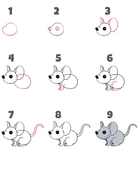 cách vẽ con chuột dễ nhất