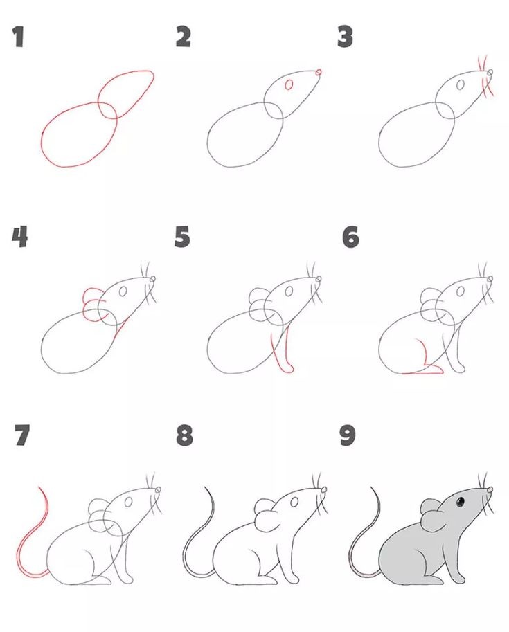 cách vẽ con chuột đơn giản nhất