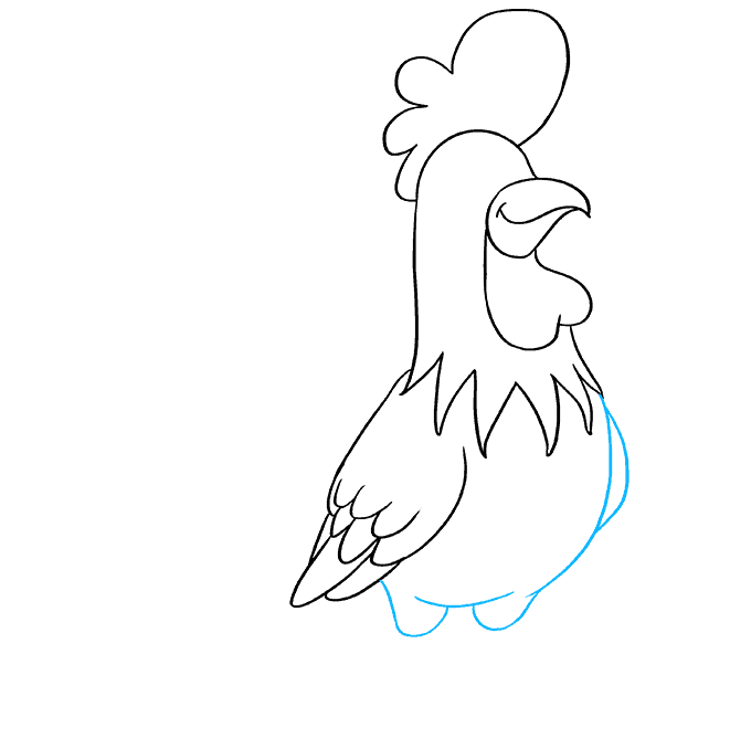 cách vẽ con gà bước 6