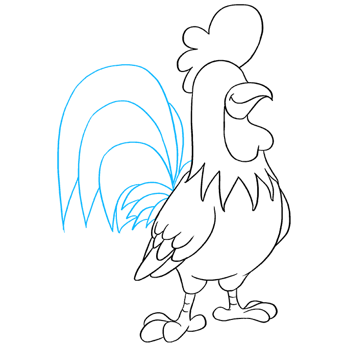 cách vẽ con gà bước 8
