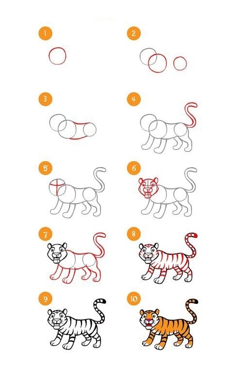 cách vẽ con hổ đẹp nhất