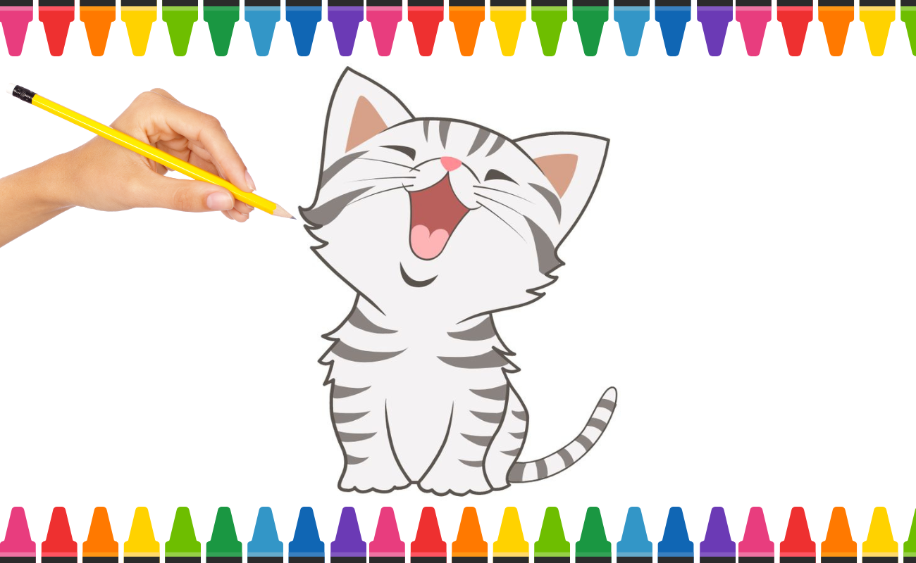 Hướng dẫn cách vẽ CON MÈO CON  Tô màu Con Mèo CON  How to draw a Kitty   YouTube