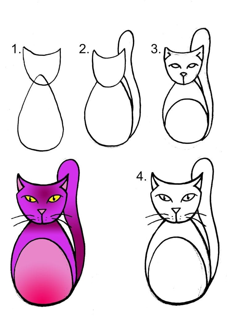 cách vẽ con cái mèo xinh đẹp đơn giản