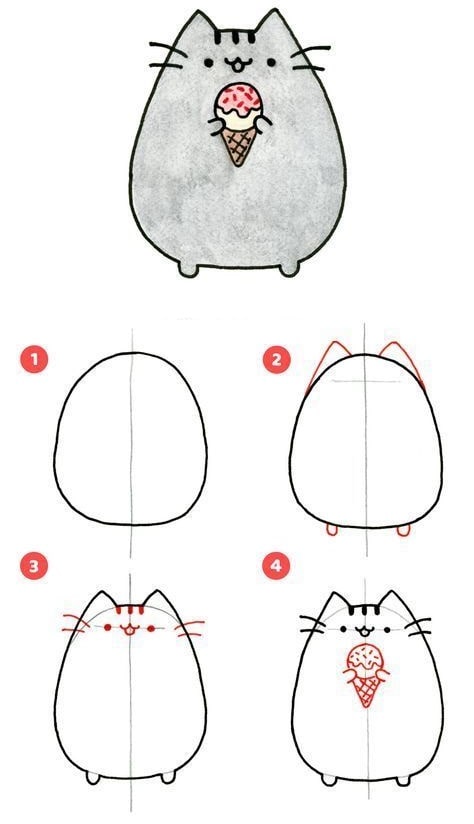 cách vẽ con cái mèo đơn giản và giản dị nhất
