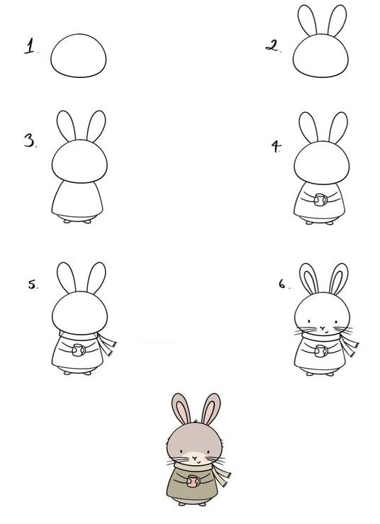 cách vẽ con thỏ đơn giản cute bằng bút chì