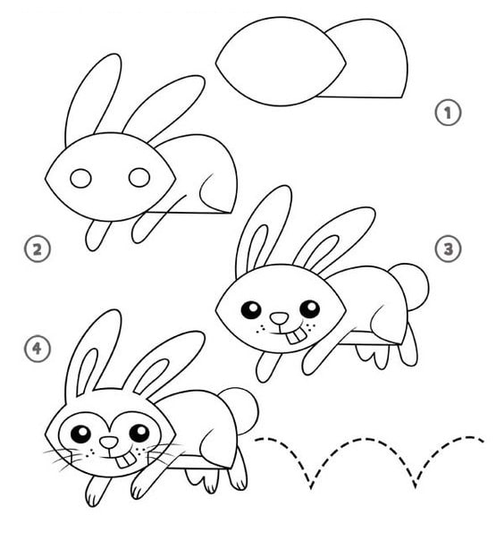 cách vẽ con cái thỏ giản dị cute nhất