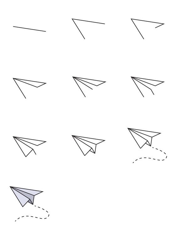 cách vẽ máy bay giấy đẹp nhất