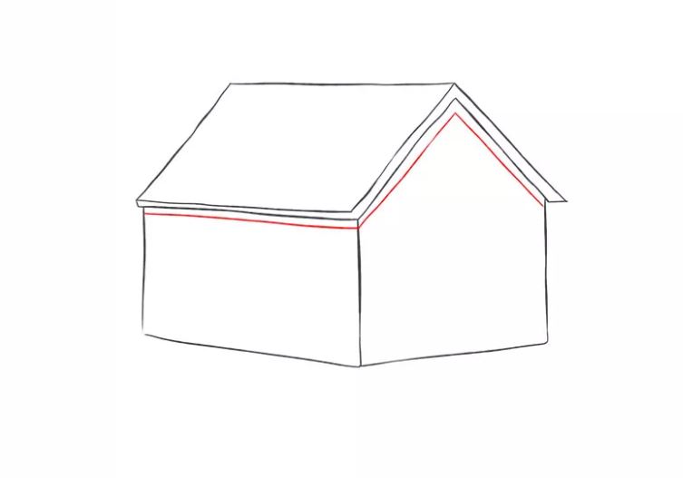 cách vẽ ngôi nhà 3d bước 5