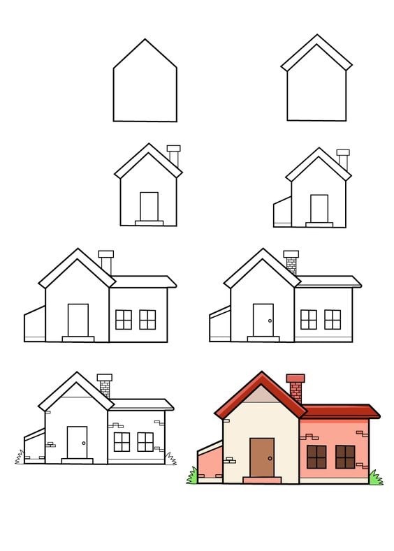 cách vẽ ngôi nhà mơ ước