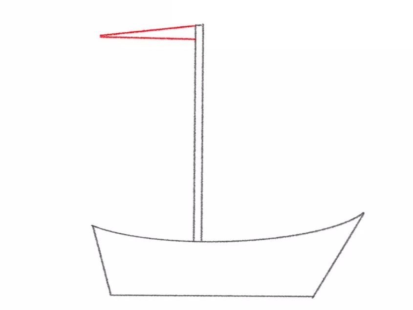 cách vẽ thuyền buồm bước 5