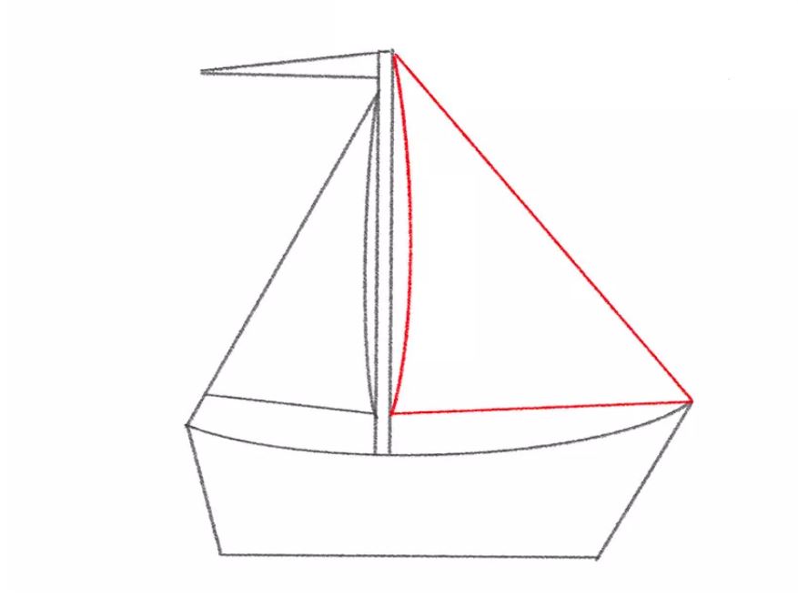 cách vẽ thuyền buồm bước 7